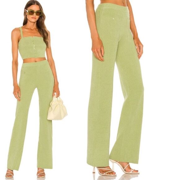 ✨ Song Of Style Caspian High Waisted Green Sweats Pants - Picture 1 of 7